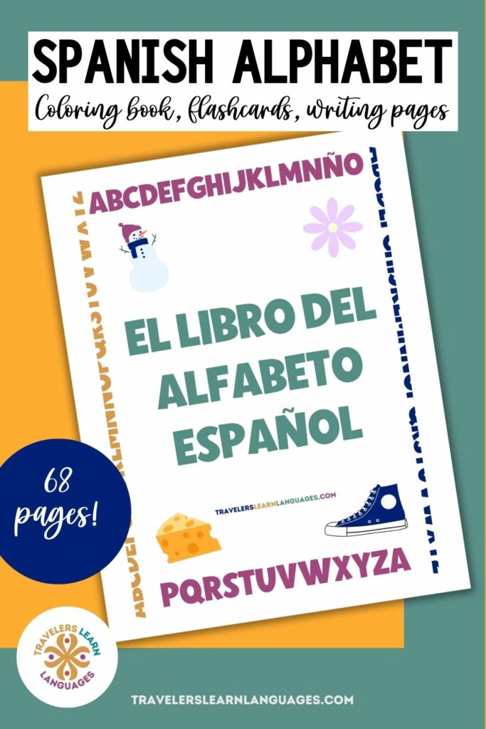 Spanish alphabet coloring book page "el Libro del alfabeto español.