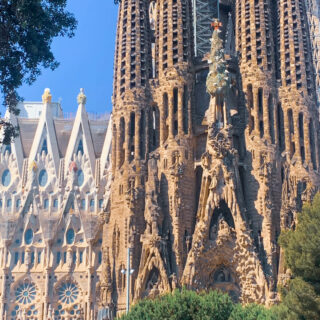 Closeup view of la Sagrada Familia